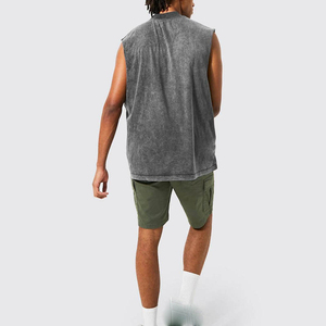 เสื้อกล้ามผู้ชายผ้าคอตตอนแขนกุดสำหรับผู้ชายเสื้อยืดแขนกุด100% ใส่เล่นกีฬาฤดูร้อน - Product Image 3