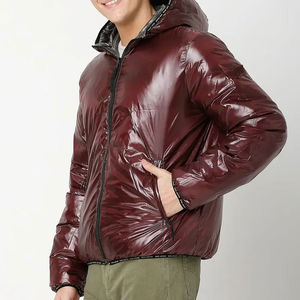 Blouson matelassé léger en toile pour homme, personnalisé, à capuche, respirant, séchage rapide, design brillant et tendance pour l'hiver - Product Image 2