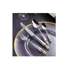 Acero inoxidable plano plata pulido hecho a mano oro final diseñador mango estilo occidental y diferentes diseños cubiertos - Product Image 1