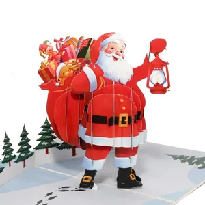 Kiricard 3D всплывающие поздравительные открытки вьетнамская открытка ручной работы для Рождества 3d дизайн открытки Санта-Клауса изделия ручной работы