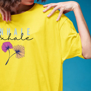 T-shirt pour femme en coton 100% premium, doux, respirant et décontracté, tee-shirt jaune uni, parfait pour un usage quotidien ou une impression personnalisée - Product Image 6