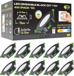 Foco LED Empotrable CLAR, 4W, Aluminio, Diseño Ultra Delgado para Techo, Recorte de 5576 mm, Acabado Negro, 3 Años de Garantía, CCT - Product Image 1