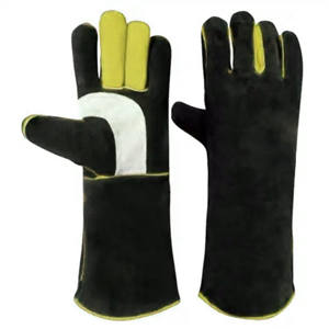 Gants de sécurité industriels durables et personnalisés en cuir de vache renforcé avec une meilleure lisibilité Visibilité Gants de soudage Vente en gros - Product Image 5