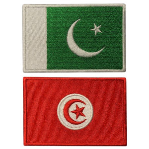 Parches bordados de letras con bandera personalizada al por mayor para ropa, sombreros, insignia tejida, parches bordados deportivos personalizados - Product Image 6