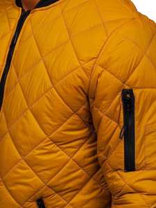 Blouson Bomber matelassé épais de haute qualité pour homme avec col montant, logo frontal, en toile respirante et chauffante pour les entraînements hivernaux - Product Image 6