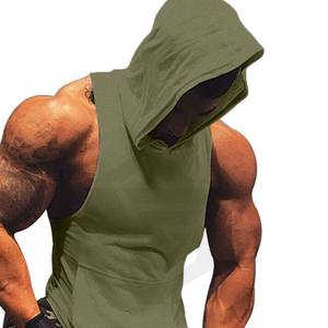 Camiseta de algodón de secado rápido para hombre, camiseta sin mangas de talla grande personalizada, diseño de tejido de punto transpirable, venta al por mayor - Product Image 3