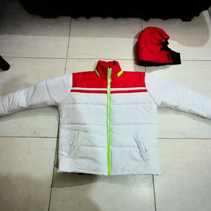 Veste matelassée en nylon pour homme, manteau d'hiver chaud à capuche, col coloré, fermeture éclair, coupe-vent, chauffante, séchage rapide, haute qualité, personnalisable OEM - Product Image 1