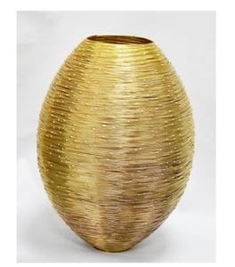 Trends Home Decorative Metal <b>Table</b> Vase Set of 2 Different Shaped Candle Holders Lanterns & Candle Jars for Home Decor - Product Image 1