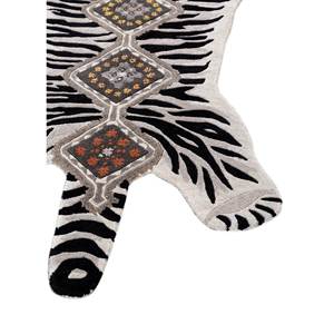 Tapis en laine et viscose fait main Wild Wanderlust, ivoire, avec imprimé animal et abstrait, rectangulaire, pour couloir et chambre, modèle Tra-15103 - Product Image 4