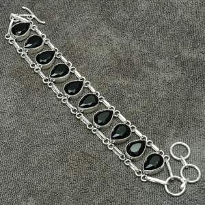 Handmade <b>925</b> <b>Sterling</b> <b>Silver</b> <b>Bracelet</b> Black Spinel Gemstone Elegant Jewelry Gift for Her for Weddings Parties Christian Symbol - Product Image 2