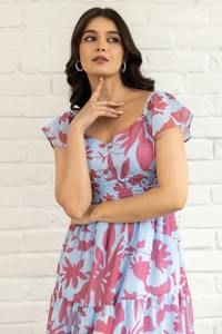 Vestido bohemio de algodón de nueva moda con estampado floral, estampado a mano, ropa de verano, vestido informal para damas de honor, suministro ODM - Product Image 3