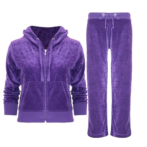 Conjunto de chándal de invierno ecológico para mujer, nuevo entrenamiento de terciopelo con estampado de lavado ácido informal, cuello cálido para invierno, maternidad - Product Image 1