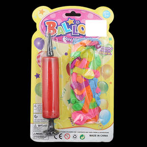 Party Balloons With <b>Pump</b> - <b>Red</b> - Product Image 1