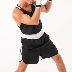 Conjunto de Ropa de Boxeo Personalizada, Ligera, Transpirable, Elástica, de Secado Rápido, Camiseta sin Mangas y Pantalones Cortos de Entrenamiento de Poliéster Duradero para Hombre - Product Image 3