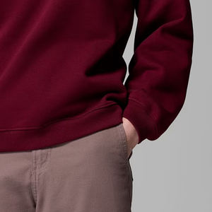 Sweat-shirt en polaire chaud, ton uni, col montant, style tendance pour le streetwear, avec logo personnalisable, design décontracté - Product Image 4