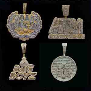 Collier pendentif en argent véritable 925 scintillant, personnalisé, diamant de laboratoire glacé, taille brillante, bijoux tendance de luxe hip-hop - Product Image 6