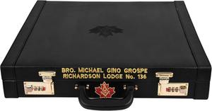 Estuche para Mandil de Reglamento de la Logia Azul de California para Maestro Masón - Bordado a Mano con Emblema Negro Personalizado - Product Image 4