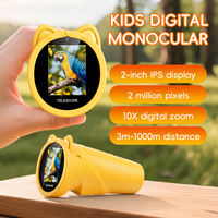 Mikroskop elektronik anak-anak, layar IPS 2 inci 389, mikroskop Digital fokus tetap 1000X portabel 2MP