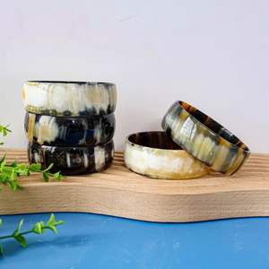 Ensemble de bracelets en corne de buffle naturelle, bijoux en corne véritable, bracelets en corne de buffle - Product Image 3