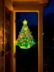 Adorno Navideño Redondo de 40 LED con Forma de Árbol de Navidad, Impermeable, de Plástico, para Decoración Interior y Exterior del Hogar, IP44, Enchufe de Pared, Regalo - Product Image 5