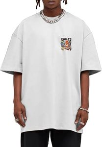 Weiyuqi T-shirt graphique surdimensionné pour hommes Lettre Imprimer Vintage T-shirts pour hommes T-shirts Casual Loose Fit Retro Streetwear Chemises Tops - Product Image 3