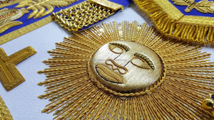 ผ้ากันเปื้อนเครื่องราชกกุธภัณฑ์จาก Masonic ผ้าคาดเอวปักตามสั่งอุปกรณ์เสริมสำหรับพิธีการระดับพรีเมียม - Product Image 6