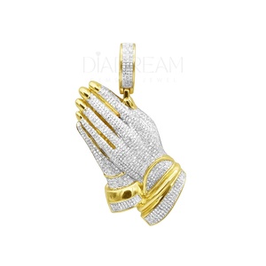 Pendentif pour homme en argent sterling 925 fait à la main Style Hip Hop plaqué or glacé Moissanite diamant taille brillant bijoux fins breloque - Product Image 3