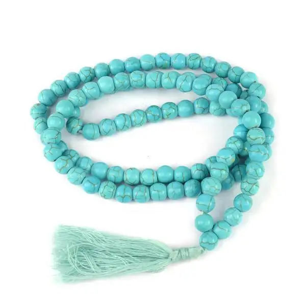 Bracelet Mala en perles de cristal turquoise 108 le plus vendu pour un usage quotidien fabricant et grossiste d'Inde