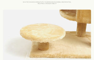 Tour de surveillance pour <span class=keywords><strong>chat</strong></span> pas cher avec perchoir de qualité supérieure - Planche E1, corde de jute de 4 mm et peluche de 350 g/m² (beige/gris), mobilier pour <span class=keywords><strong>chat</strong></span> de grande valeur - Product Image 4