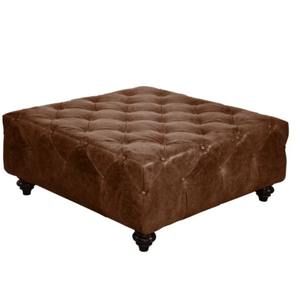 Juego de Sofás Cuadrados de Diseño Moderno Industrial de Cuero Marrón Genuino con Tapizado Acolchado y Estructura de Madera 90x90x40 CM - Product Image 5