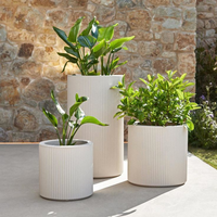 Lot de 3 pots de fleurs ronds en céramique du Vietnam avec nouveau design HG 14-1235/3 Garden Home Decoration Wedding Floor Usage