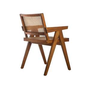 Silla de Comedor Moderna Hristy Arm Súper Económica con Mimbre Tejido y Madera de Teca Sólida para Interiores y Exteriores - Product Image 6