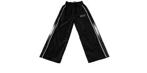 Pantalones de chándal de algodón oversize holgados con cintura invertida, logotipo personalizado, rayas laterales, bajo sin rematar y cordón ajustable - Product Image 3