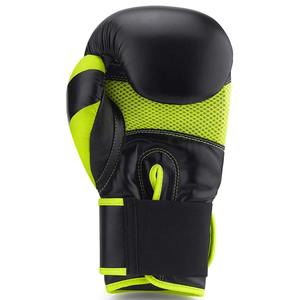 Gants de boxe en cuir synthétique de haute qualité en cuir de vachette Logo personnalisé Fermeture à lacets respirante unisexe noir rouge bleu; - Product Image 3