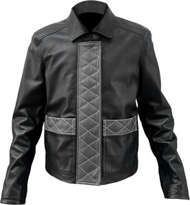 Veste en cuir pour femmes dotée d'une fermeture à glissière avec un rabat équipé de 2 poches Veste en cuir noir exquise parfaite - Product Image 4