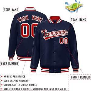 Veste bombardier universitaire décontractée doublure en laine et coton matelassée support chaud broderie décoration confortable mince longue veste d'hiver ODM - Product Image 2