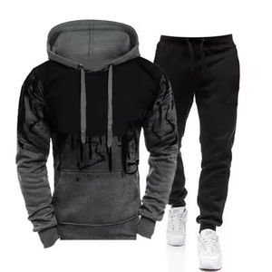 OEM personalizado de los hombres más tamaño pulóver sudaderas transpirable Otoño Invierno ropa deportiva tejida conjunto de ropa con sudaderas con capucha/SweatSuit - Product Image 1