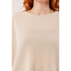 Wholesale for <b>Cream</b> Thessaloniki Knit Sweater with Side Slit Casual <b>Style</b> - Product Image 5