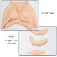Ceinture de travesti homme-femme sexy avec faux vagin et fesses artificielles, culotte rembourrée en silicone pour un effet push-up fessier et des hanches volumineuses