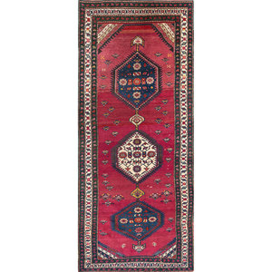 Aalam Hand Knotted Wool <b>Rugs</b> Pink & Purple Medallion Pattern for Home-Paem-6 - Product Image 1