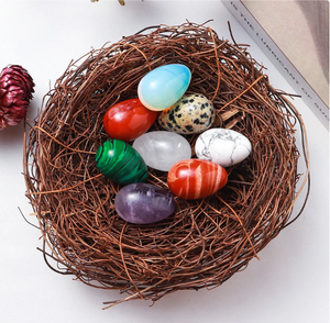 20x30mm cristal naturel Agate pierre précieuse petit œuf coloré oeuf de pâques pierre de guérison Massage visage pour cadeau - Product Image 6