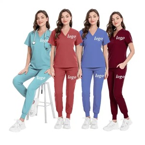 Por encargo de alta calidad de algodón impreso médico enfermera conjuntos de ropa médica Scrubs mujeres personal Hospital uniforme - Product Image 6