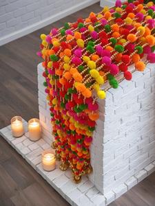 Beautiful Decorative Pom Pom Strings <b>Garland</b> for Halloween Graduation and Event Decorations on Sale with Cheery Appeal - Product Image 2