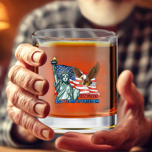 Copo de Vidro Redondo Inquebrável para Whisky, Lembrança Personalizada do 250º Aniversário dos EUA, Atacado - Product Image 4