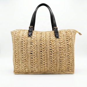 Woven <b>raffia</b> Shoulder Bag Jute Tote <b>Handbag</b> Reusable Shopping Carryall for Daily Use - Product Image 3