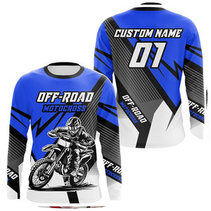 Prix bas, haute qualité, faible MOQ, vente en gros, maillot de motocross personnalisé, combinaison de course respirante pour l'été, design imprimé - Product Image 4