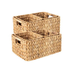 Cestas de mimbre tejidas a mano perfectas para organizar una solución de almacenamiento natural para estantes 100% cestas de baño de almacenamiento de Jacinto - Product Image 1