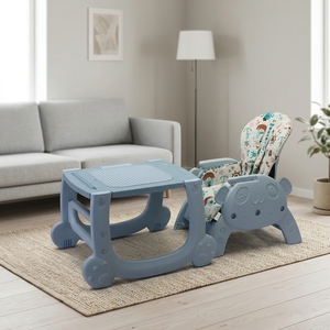 Clafbebe 4 en 1, Silla Alta Plegable Ajustable de Plástico PP para Bebé con Función de Mesa Convertible para Bebés de 1 a 2 Años - Product Image 3