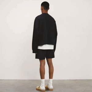 Sudadera de lujo de alta calidad con cuello simulado, sudadera de algodón orgánico pesado, Sudadera de cuello redondo de gran tamaño en blanco con logotipo personalizado - Product Image 6