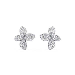 Achetez des boucles d'oreilles en argent sterling 925 de qualité supérieure pour femmes et filles, boucles d'oreilles à clous tendance en or 14 carats avec diamant taille princesse, fleur, goutte d'eau - Product Image 1
